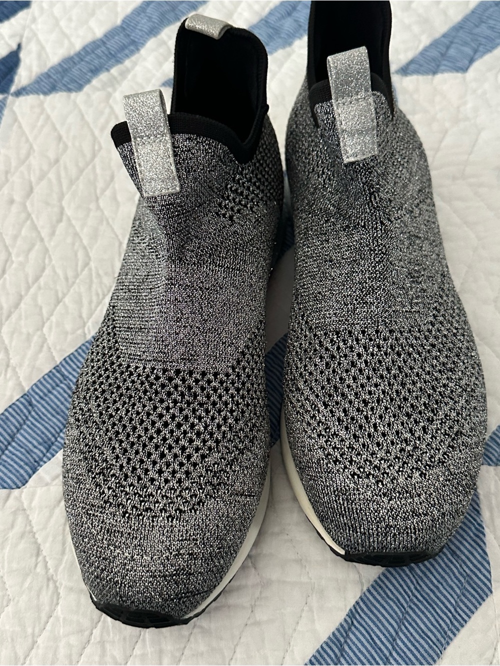 Urban Sport by J/Slides metallic knit slip on sneakers